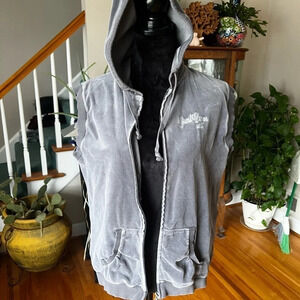 Velour hooded vest